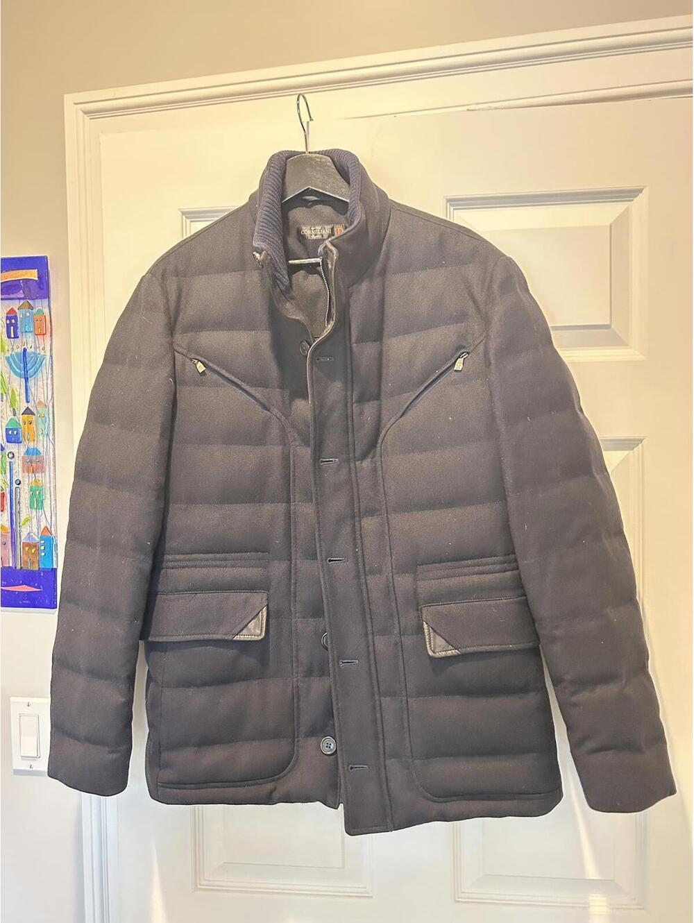 CORNELIANI Men's Navy Wool Quilted Down Puffer